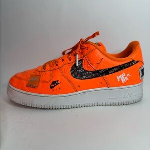 Nike Air Force 1 Low 'Just Do It' Mens Size 10 - Orange Black - AR7719-800